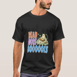 Read More Book Halloween Funny Teacher Ghost V Nec T-Shirt