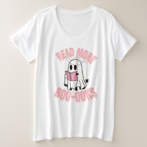 Read More Books Cute Ghost Halloween Bookworm Plus Size T_Shirt