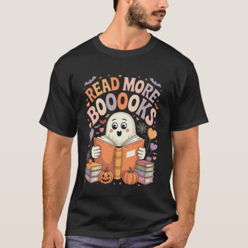 Read More Books Funny Boo Ghost Reading Halloween T-Shirt