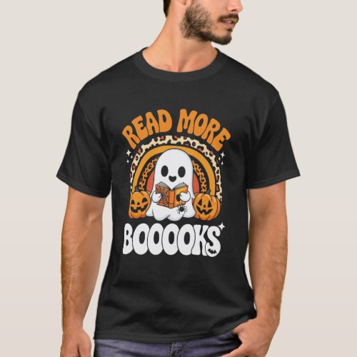 Read More Books Ghost Pumpkin Cute Teacher T-Shirt