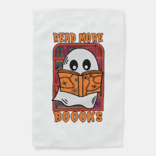 Read More Books Library Ghost Reading Halloween Garden Flag