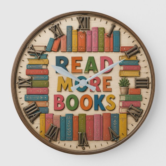 Read More Books Reading Classroom  Large Clock (Front)