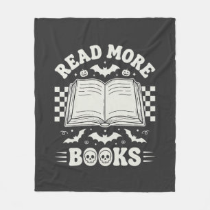 Read More Books Retro Halloween Book Lover Fleece Blanket