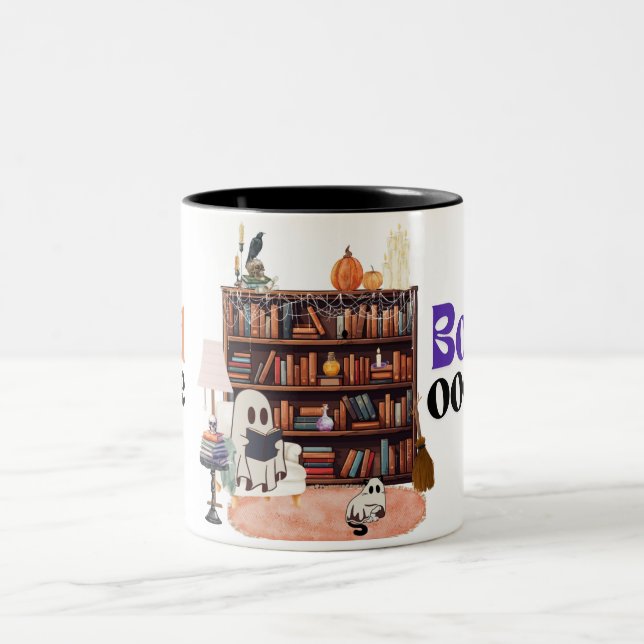 Read More Books Spooky Teacher, Gift Two-Tone Coffee Mug (Center)