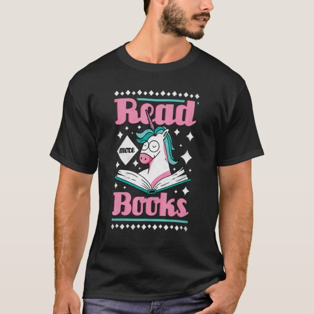 Read More Books Unicorn Bookworm T-Shirt (Front)