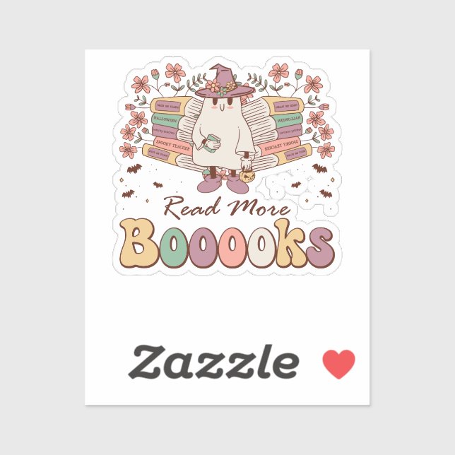 Read more booooks Retro Groovy Halloween Sticker (Sheet)