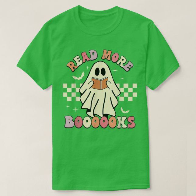 Read More Boooooks Cute Ghost Halloween  T-Shirt (Design Front)