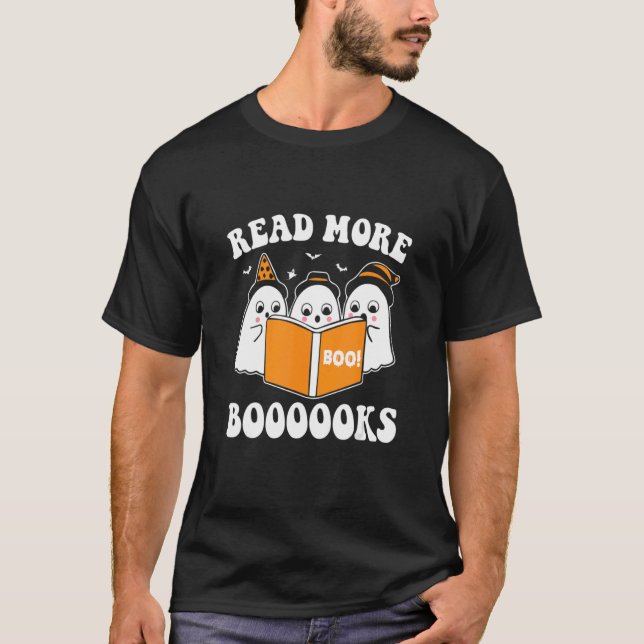 Read More Boooooks Cute Ghost Read More Boooooks H T-Shirt (Front)