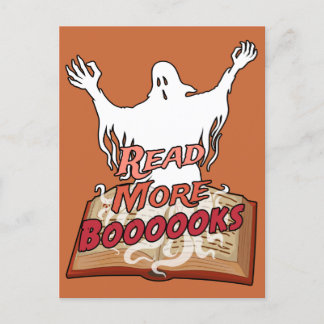 Read More Boooooks Ghost Book Halloween Postcard