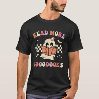 Read More Booooooks Bookish Spooky Teacher Retro H T-Shirt
