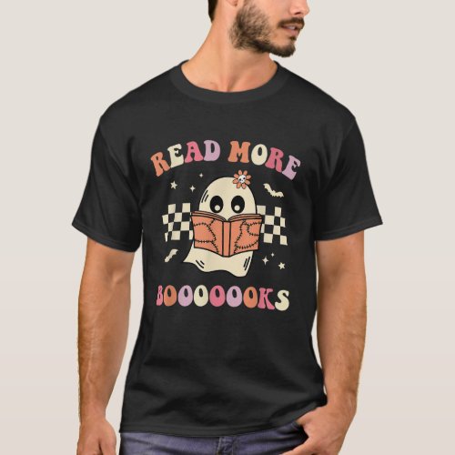 Read More Booooooks Bookish Spooky Teacher Retro H T_Shirt