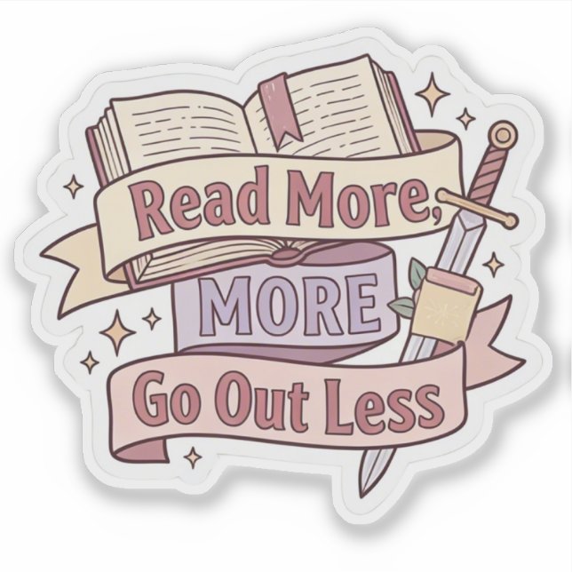 Read more go out less - Funny Cosy Reader Sticker (Front)