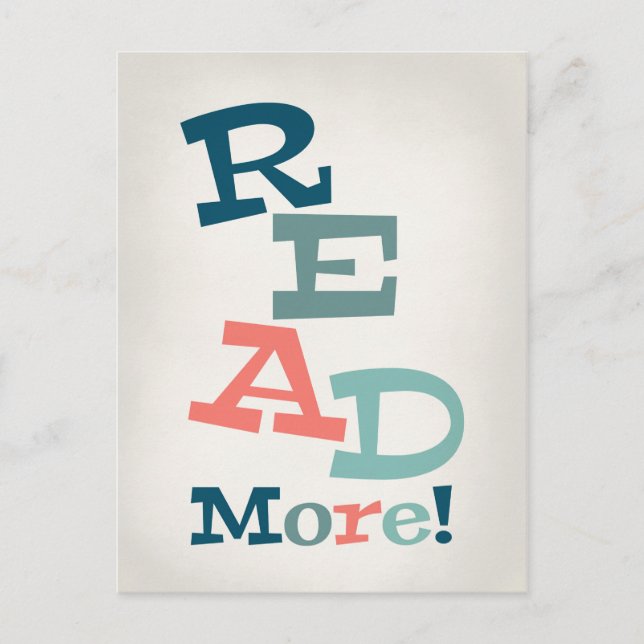 Read More - Retro Colorful Reading Postcard (Front)