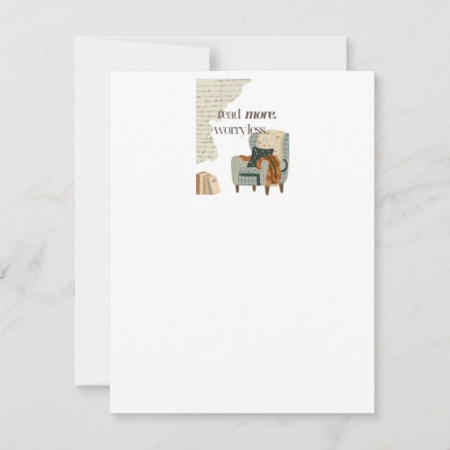 Read More, Worry Less Book Lover Note Card