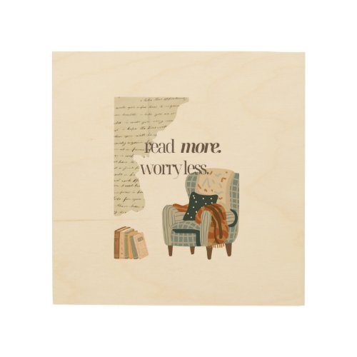 Read More, Worry Less Book Lover Wood Wall Art