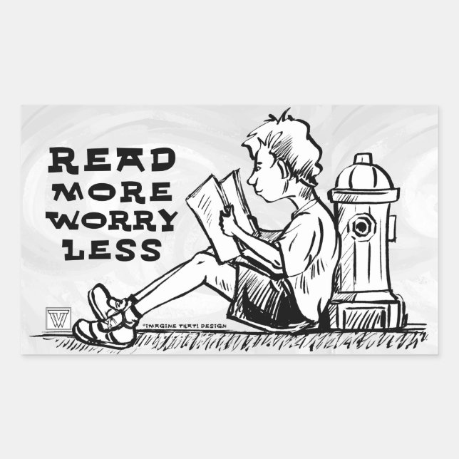 Read More Worry Less Boy Reading Stickers (Front)