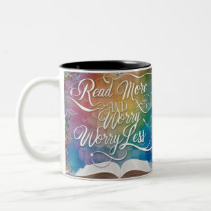 Read More Worry Less Two-Tone Mug - Aesthetic