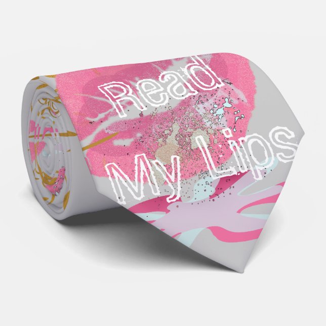 Read My Lips Neck Tie (Rolled)