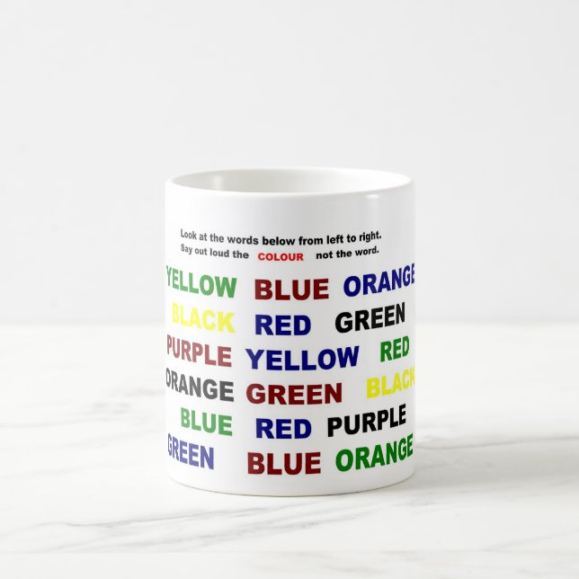 Read or say color coffee mug (Center)