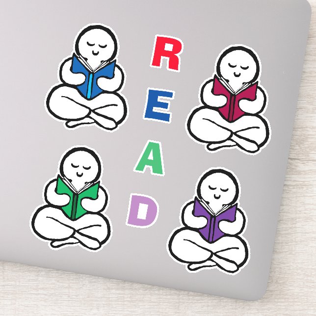 READ people reading books Sticker (Detail)