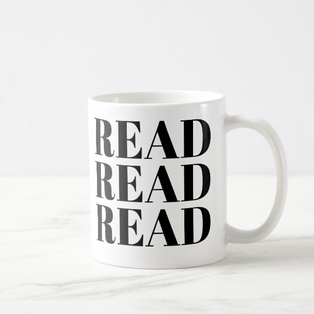 read read read mug | Cute Book Lover Slogan Mug (Right)