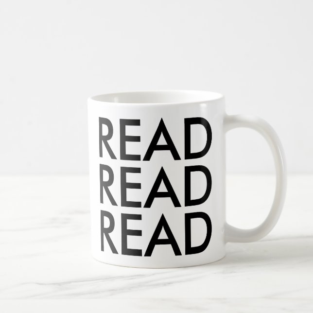 read read read mug | Cute Book Lover Slogan Mug (Right)