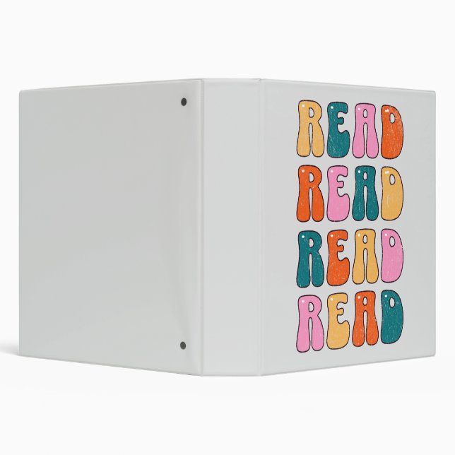 Read Read Read Read 3 Ring Binder (Background)