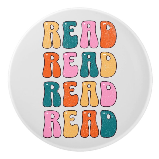 Read Read Read Read Ceramic Knob (Front)