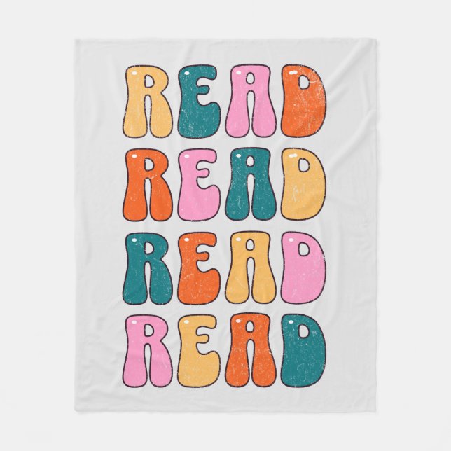 Read Read Read Read Fleece Blanket (Front)