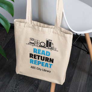 Read Return Repeat Library Book Lovers Tote Bag