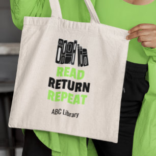 Read Return Repeat Library Book Lovers Tote Bag