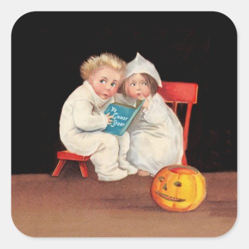Read Scary Story Square Sticker