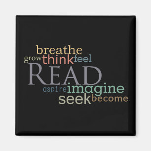 Read, Seek, Imagine Magnet (Dark)