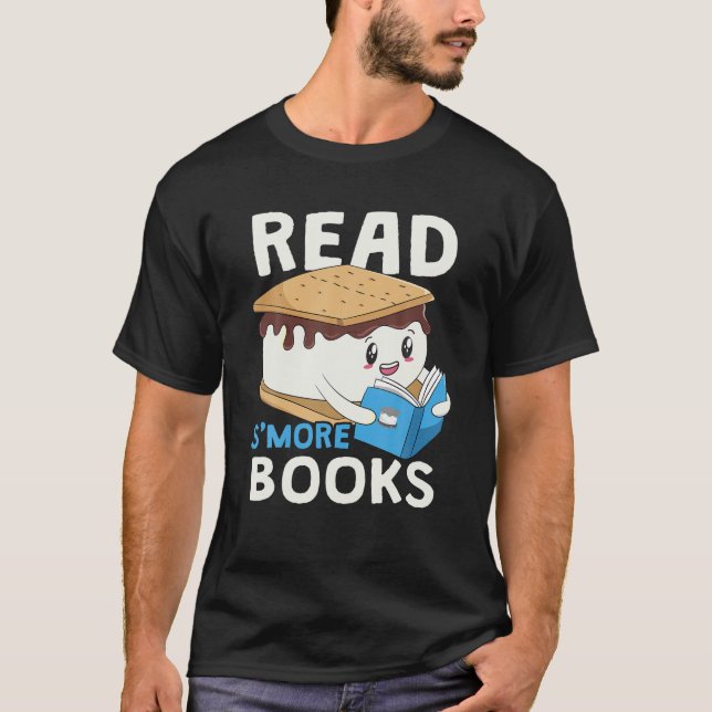 Read S'more Books Camping Bookworm Boy Cute Librar T-Shirt (Front)