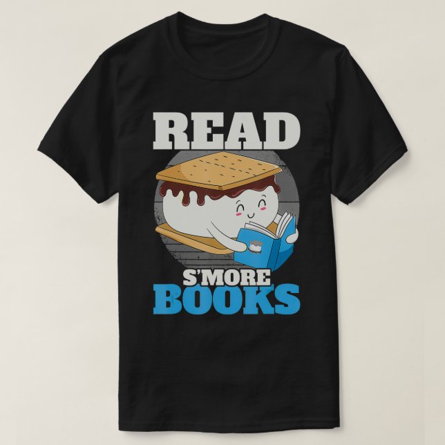 Read Smore Books Camping Bookworm Boy Cute Librari T-Shirt (Design Front)