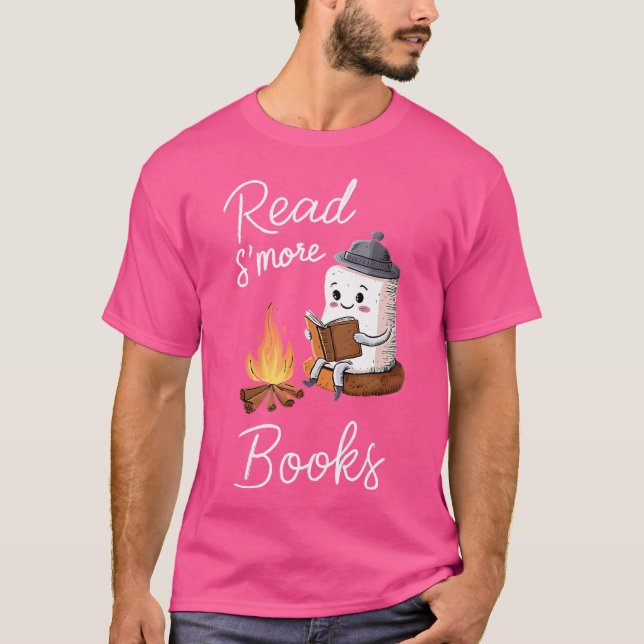 Read S'More Books Cute Campfire  Reading Book Love T-Shirt (Front)
