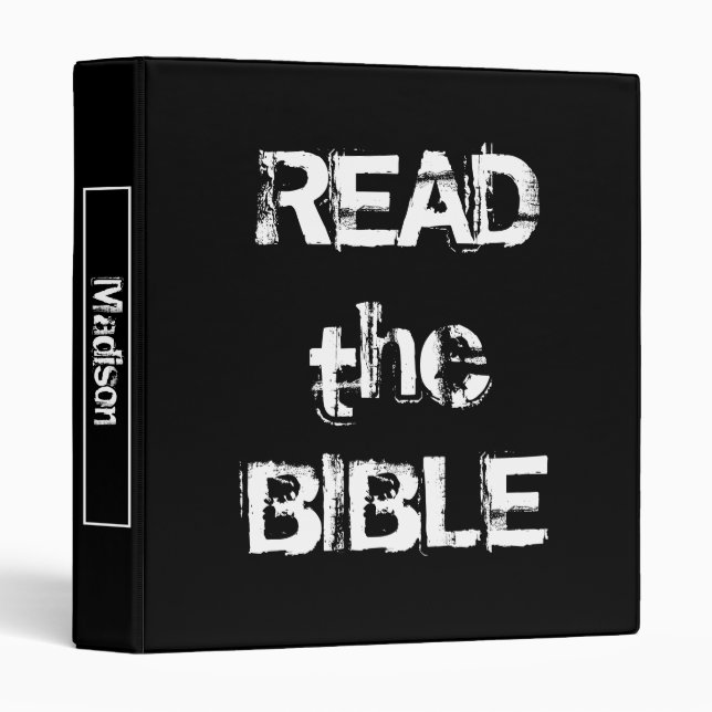 Read The Bible Black and White 3 Ring Binder (Front/Spine)