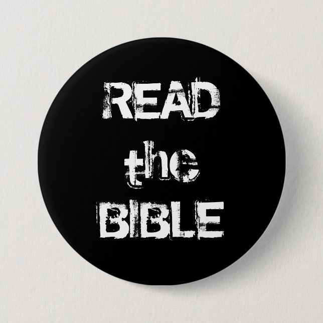 Read The Bible Black and White Button (Front)