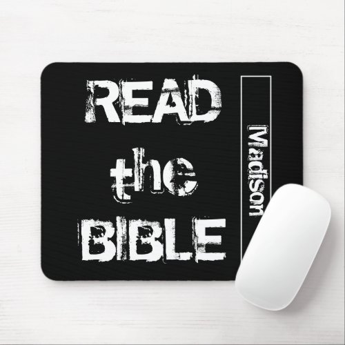 Read The Bible Black and White Mouse Pad