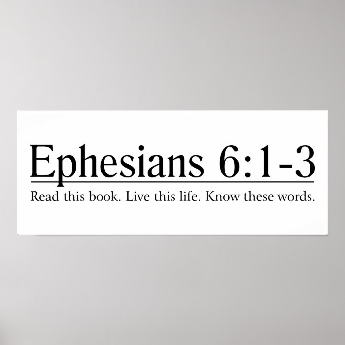 Read the Bible Ephesians 61 3 Poster