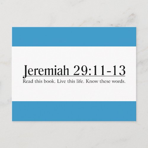 Read the Bible Jeremiah 2911_13 Postcard