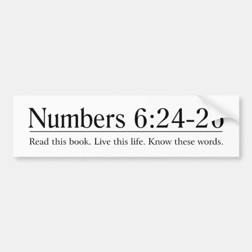 Read the Bible Numbers 624_26 Bumper Sticker