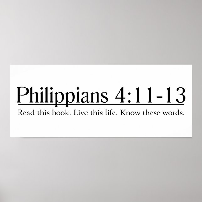 Read the Bible Philippians 4:11-13 Poster (Front)