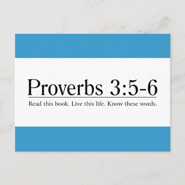 Read the Bible Proverbs 3:5-6 Postcard (Front)