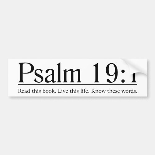 Read the Bible Psalm 191 Bumper Sticker