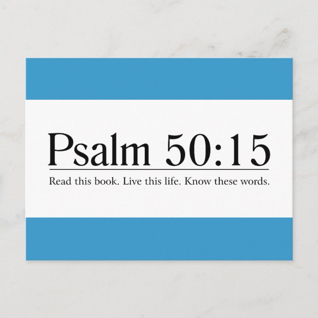 Read the Bible Psalm 50:15 Postcard (Front)