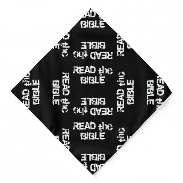 Read The Bible White and Black Pattern Bandana (Front)
