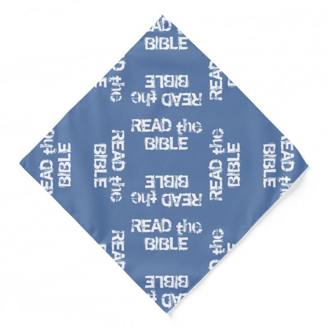 Read The Bible White and Blue Bandana (Front)