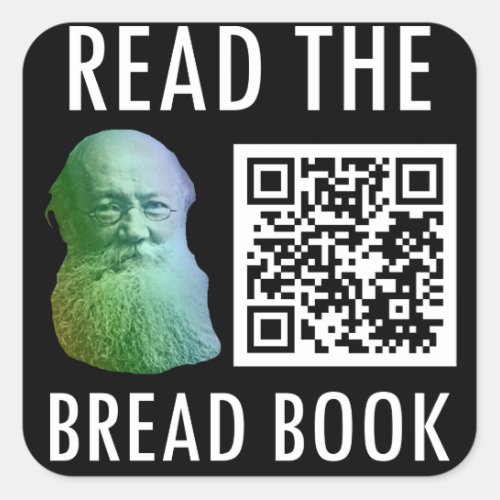 Read the Bread Book Square Sticker