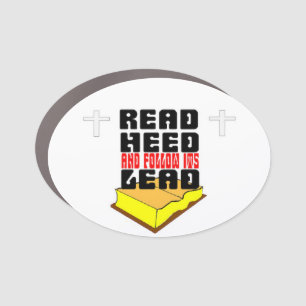 Read the holy bible and follow its lead car magnet
